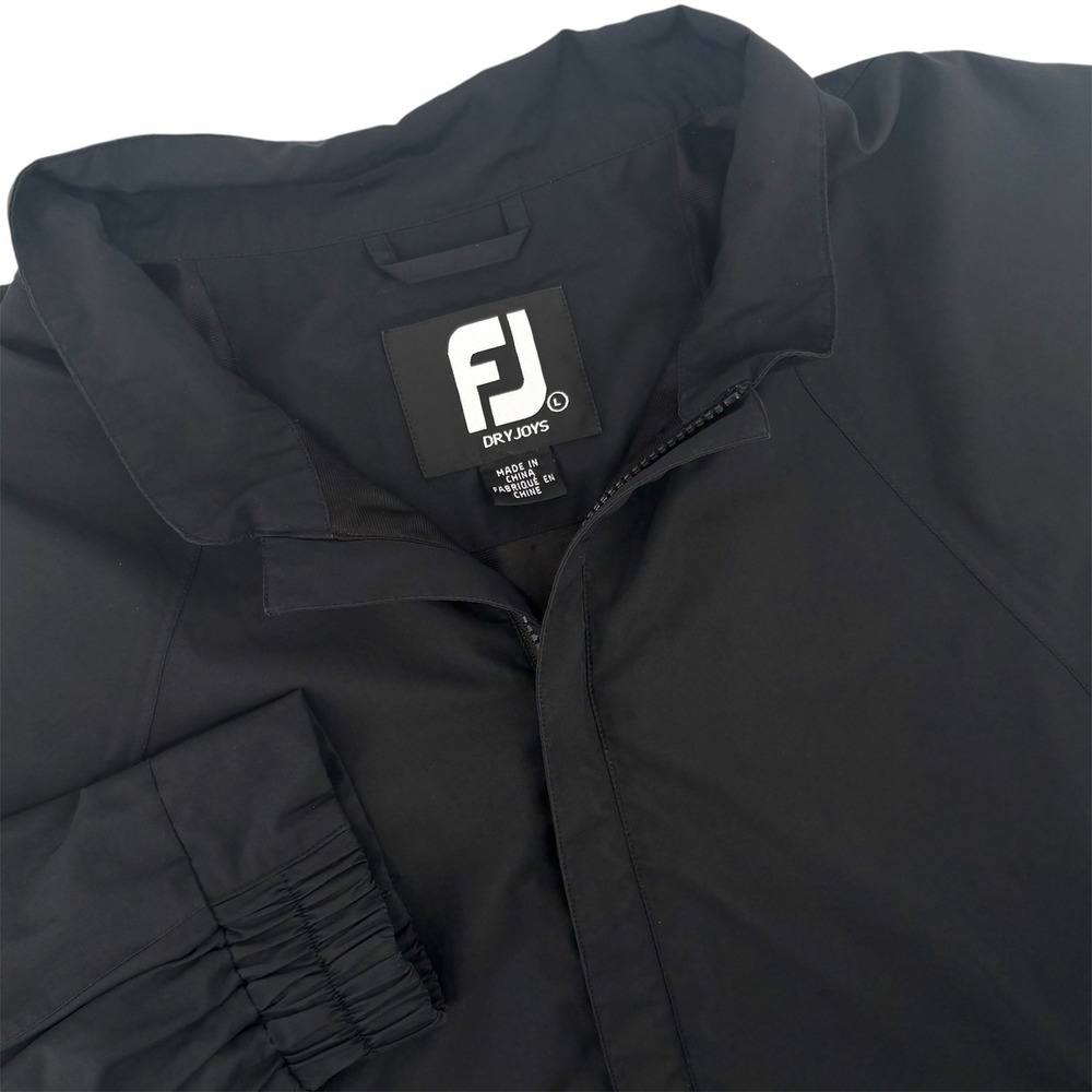FootJoy DryJoys Mens Large Black Full Zip Golf Jacket Water Resistant 1005655